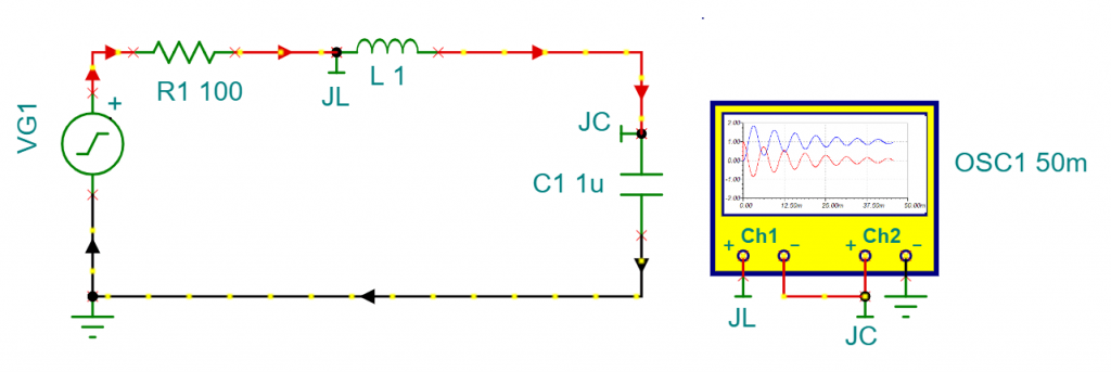 animated RLC current circuit