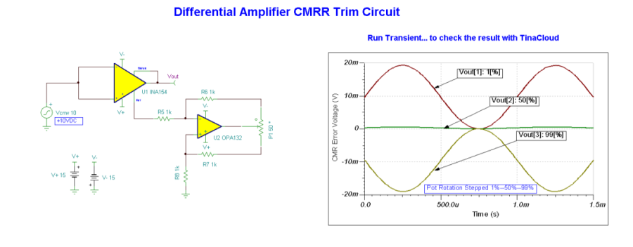 Differential Amplifier CMRR Trim Circuit
