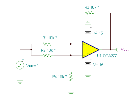 Differential Amplifier Resistor Tolerance Analysis Circuit