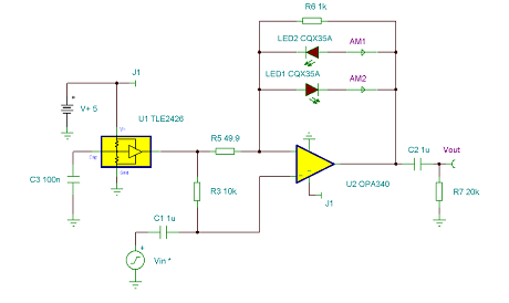 Speech Compression Amplifier With Linear Gain = 20V/V