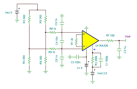 Bridge Sensor Amplifier With RFI Filter