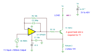 Voltage-Controlled Electronic Load circuit