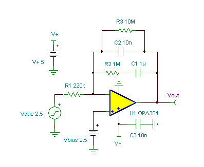 PI Temperature Control Integrator circuit: