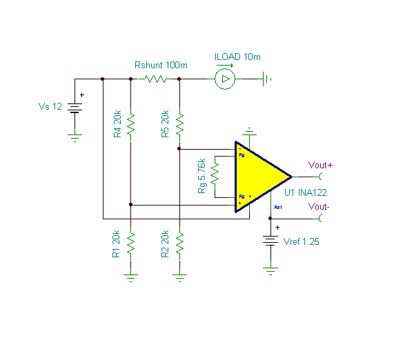 Shunt amplifier with offset output