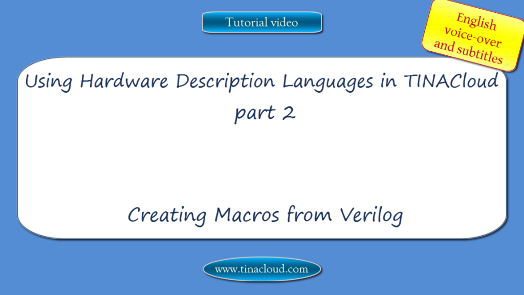 Using Hardware Description Languages in TINACloud Archives The