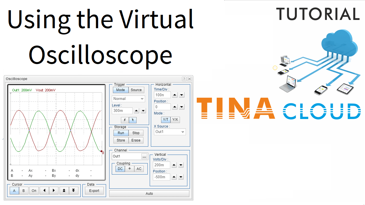 How to use the Virtual Oscilloscope in TINACloud? (updated version