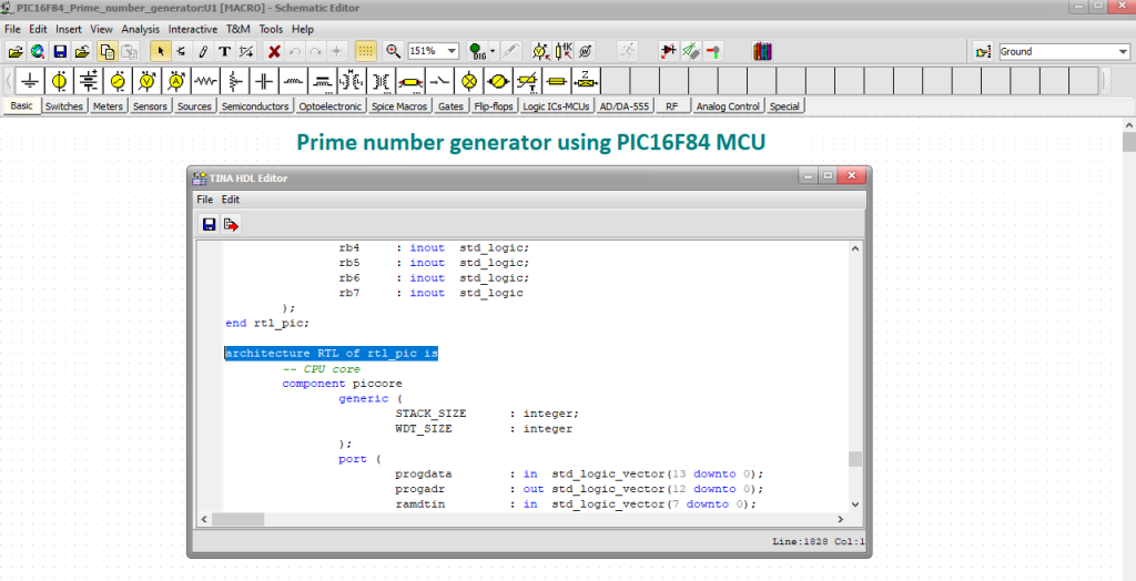 Prime number generator_TINA HDL editor_1