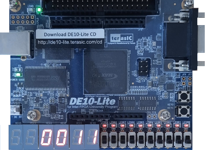 The Terasic DE10-Lite FPGA board: generating prime numbers