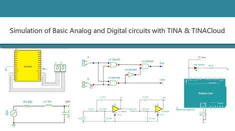 Simulation of basic and analog circuits with TINA and TINACloud
