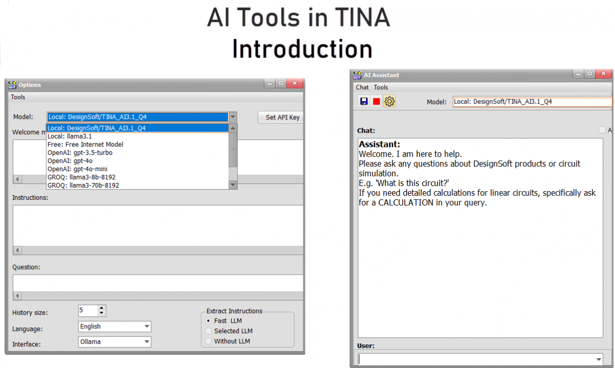 AI Tools in TINA: Introduction, Circuit Design Code Generation﻿ and Image recognition