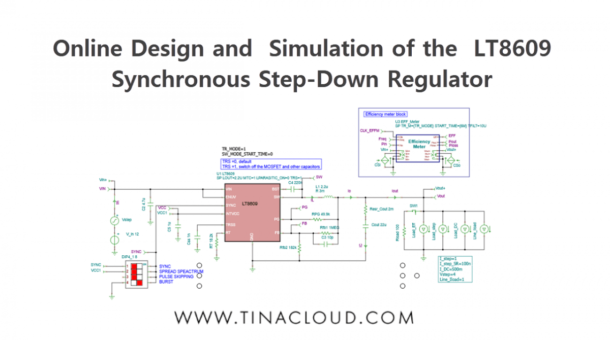 Online Design and Simulation of the LT8609 Step-Down Regulator