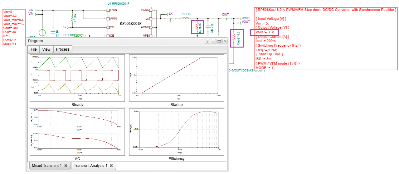 Online Design and Simulation of an RP506K series Step-down DC-DC ...