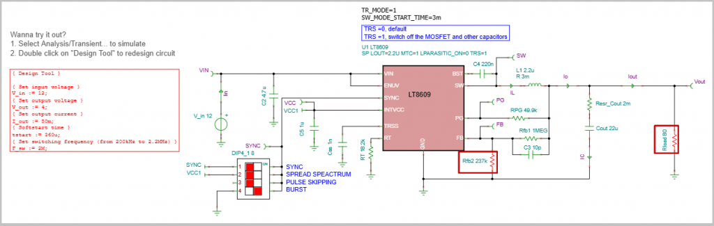 Filtering Noise in LT8609 Series DC-DC Converters with TINACloud_Redesigned circuit-