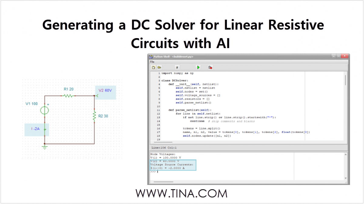 Generating a DC Solver for Linear Resistive Circuits with AI