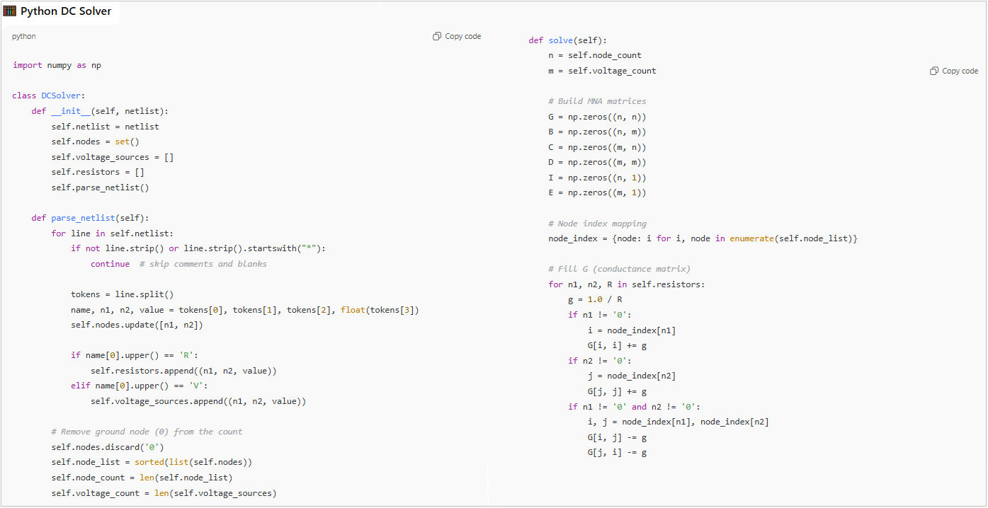 Generating a DC Solver for Linear Resistive Circuits with AI - The ...