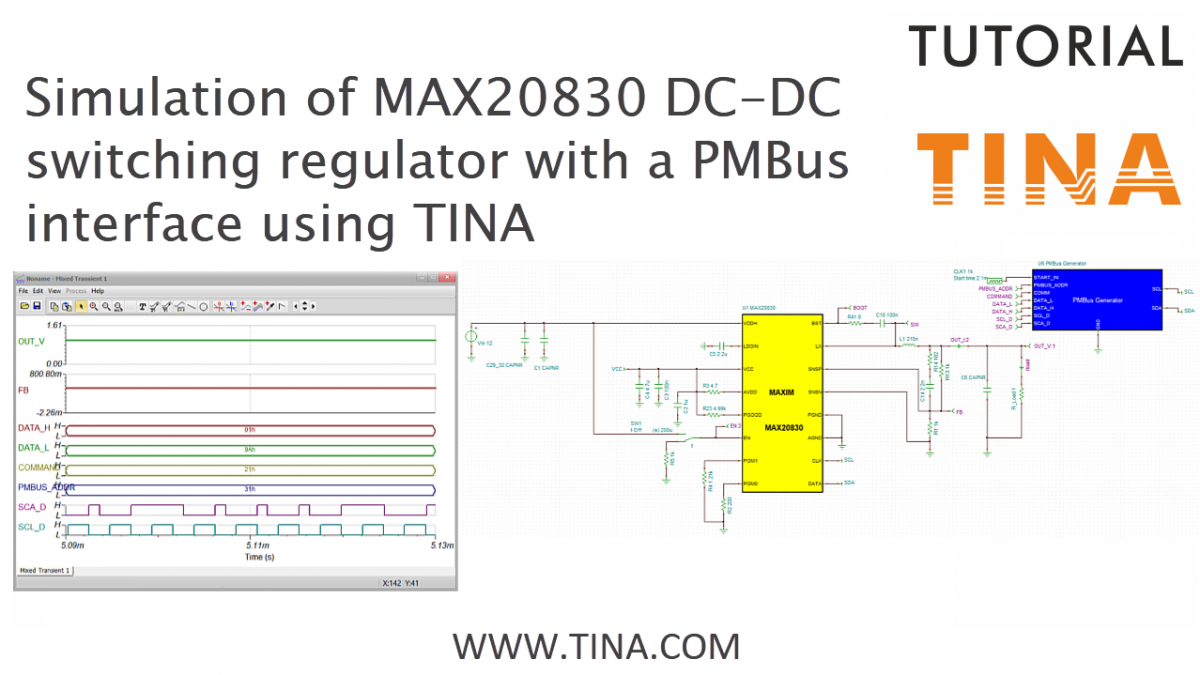 MAX20830 switching regulator simulation with TINA tumbnail