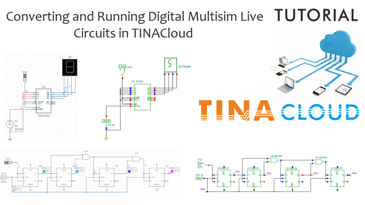 Converting and Running Digital Multisim Live Circuits in TINACloud