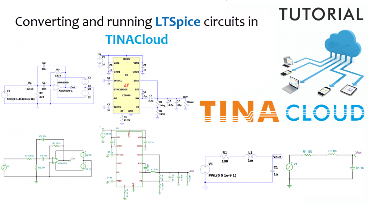 Converting and running LTspice circuits in TINACloud