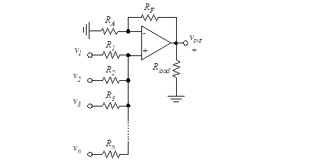 Multiple-input non-inverting amplifier