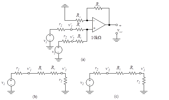 Coupling between Multiple Inputs, op-amps, operational amplifiers, circuit simulation