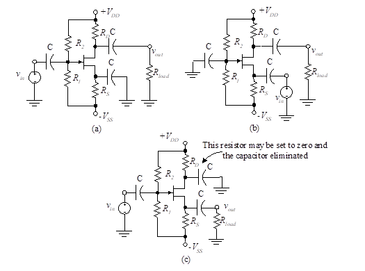 FET single-stage amplifier configurations